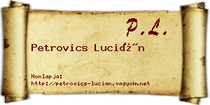 Petrovics Lucián névjegykártya